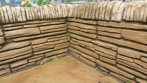 Dry stone walling concrete - stone,
