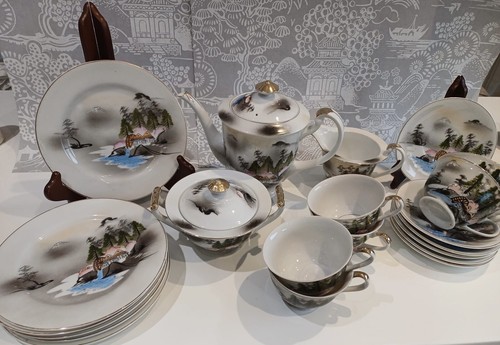 Japanese tea set pieces - tea,