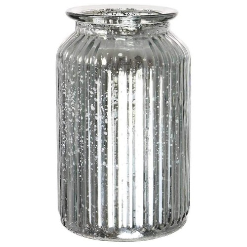 Splatter silver ribbed vase - splatter,