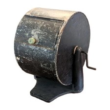 Antique 19th Century/ Early 20th Century Tin and Wood Tombola Raffle Drum