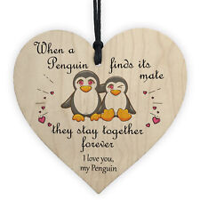 Valentines Gifts For Him Her Heart Penguin Gift Anniversary Gift For Boyfriend