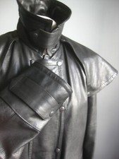 LONG LEATHER TRENCH COAT 40 38