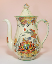 Antique Masons Ironstone Waterlily 1 Pint Coffee Or Chocolate Pot  c1900