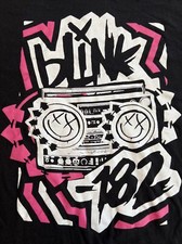 New Blink-182 Happy Face Boombox Tom DeLonge Mark Hoppus Tour Shirt Medium Black