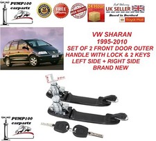 FOR VW SHARAN 1996-2010 SET OF 2 DOOR HANDLE OUTER WITH LOCK & 2 KEYS EXTERIOR