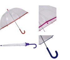 Kids Transparent Dome Umbrella Childrens PVC Clear Brolly
