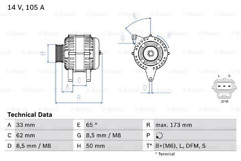 Bosch 0986041950 alternator - 0986041950,