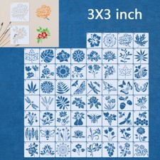 60Pcs/Set Flowers Birds Drawing Stencils Wall Painting Template Craft Decor DIY