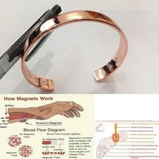 Pure Copper Bracelet Magnetic Healing Bio Therapy Arthritis Pain Relief Bangle
