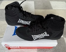 NEW Lonsdale Contender Boxing Shoes / Boots Black UK 10 /EU 45 /US 11 RRP £84.99