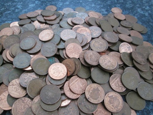 Decimal two pence coins - 2p,