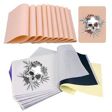 30Pcs Tattoo Practice Skin with Transfer Paper Kit, 10Pcs Fake Skins and 20Pcs