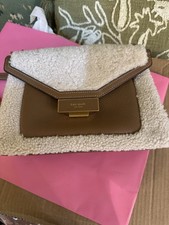 Kate Spade Faux Shearling Cream & Tan Convertible Bag Used Twice Excellent