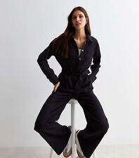 EX New Look Black Belted Wide Leg Utility Jumpsuit 8, 10, 12, 14, 16, 18 RRP £36