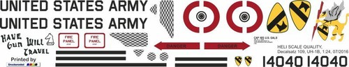 Decal 109 bell huey us - 109,