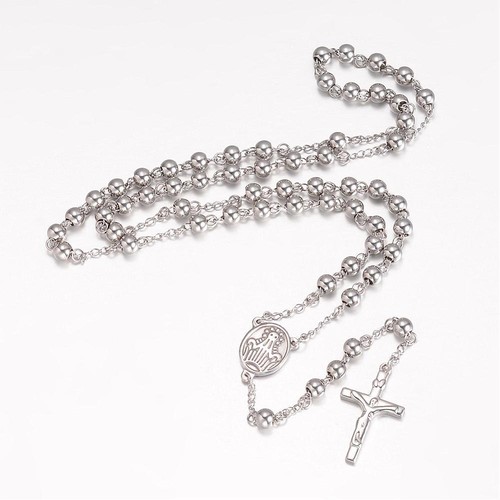 Rosary beads silver steel - rosary,