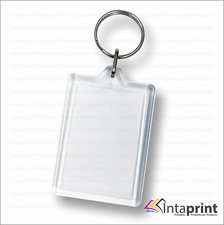 Clear Empty Acrylic Keyring 50 x 35mm Photo Blank Promotional Plain Keyfob DIY