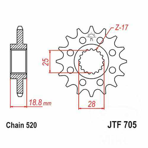 Front sprocket tooth pitch - sprocket,