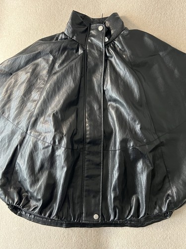Zara black faux leather bomber - zara,