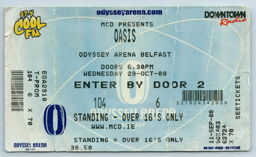 Oasis ticket odyssey arena - oasis,