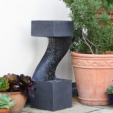 Serenity Spiral Rainfall Water Feature 4 LEDs 77cm Planter Self-Contained 10kg