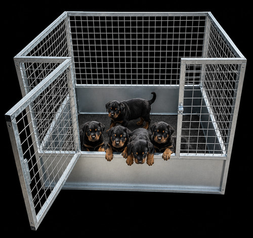 Galvanised steel dog pen - steel,