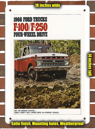 Metal sign 1966 ford f100 - metal,
