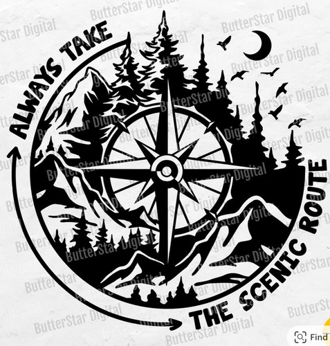 Large compass sticker - 1, x