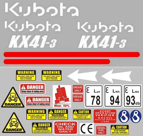Decal sticker set kubota - decal,