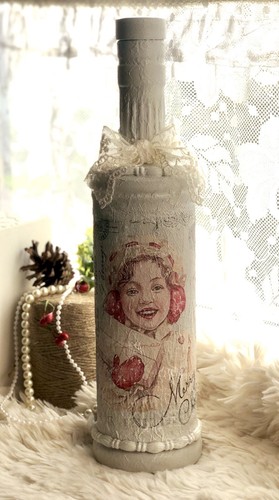 Vintage xmas girl bottle - girl,
