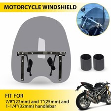 17 x 19" Smoke Universal Fit Yamaha Kawasaki Honda Motorcycle Windshield Large