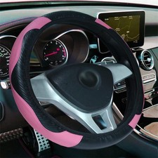 Leather Car Steering Wheel Cover Anti-slip Accessories 38CM/15inch