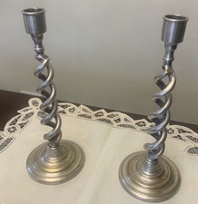 Antique Pair of Spiral Stem