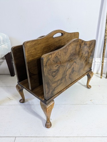 Walnut finish magazine rack - finish,