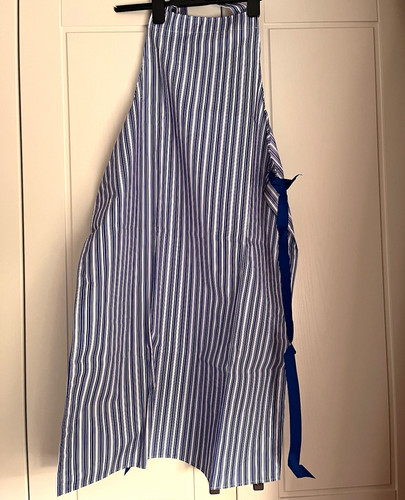 Blue white striped pvc bib - blue/white,