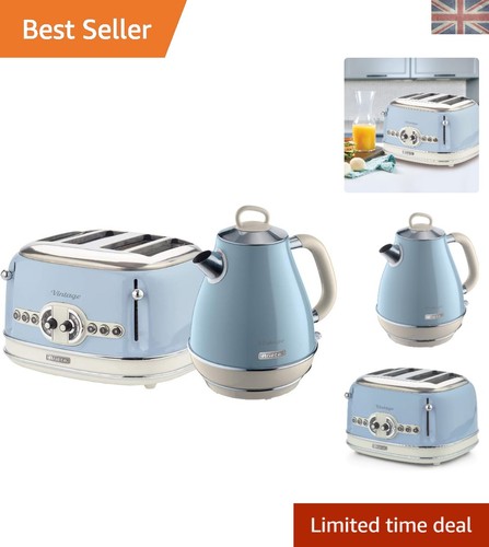 Vintage blue jug kettle and - jug,