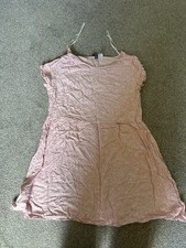 H&M Pink Skater Dress Short Sleeve T Shirt Fabric Ditsy Floral Print