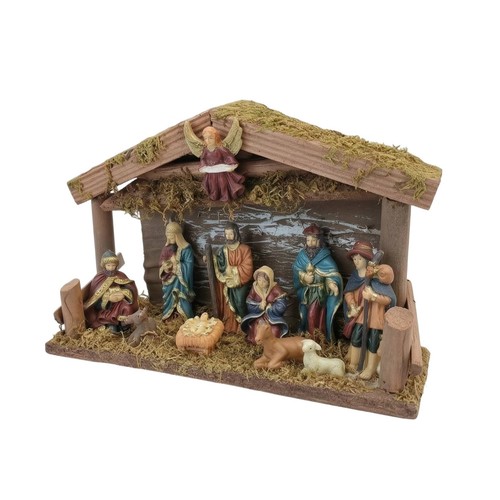 Wooden stable with figurines - stable,