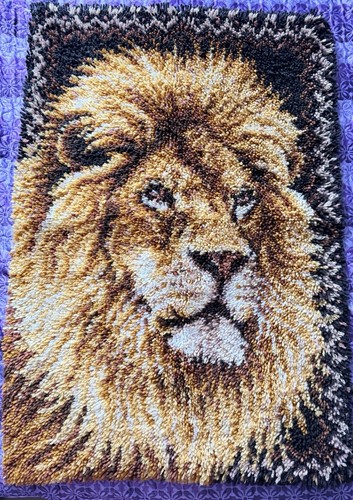 Completed kitsch latch hook - latch,