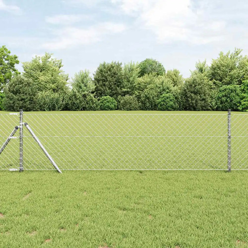 Chain link fence with posts - chain,