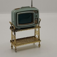 Ideal Petite Princess Patti Television TV  Trolley Cart 1965 Dollhouse Furniture