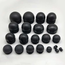 Round Plastic End Caps Domed Plugs Stoppers Tube Inserts Black Chair Feet Leg
