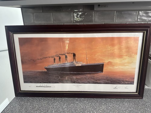 Framed print the titanic - print, of