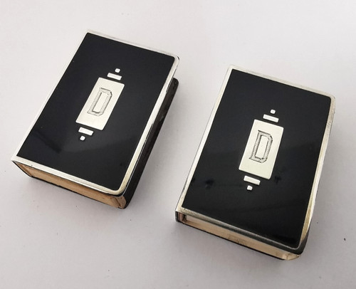 Pair solid silver enamel - solid, &