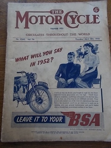 Motor cycling magazine 46 - motor, 18/4/46