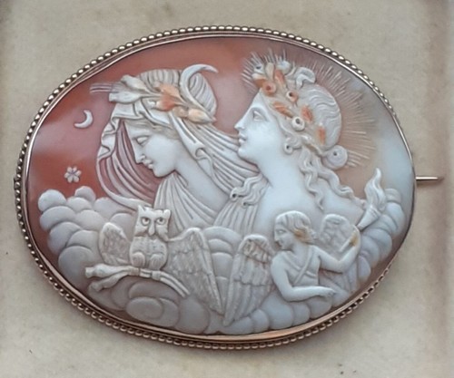 Grand tour shell cameo brooch - cameo,