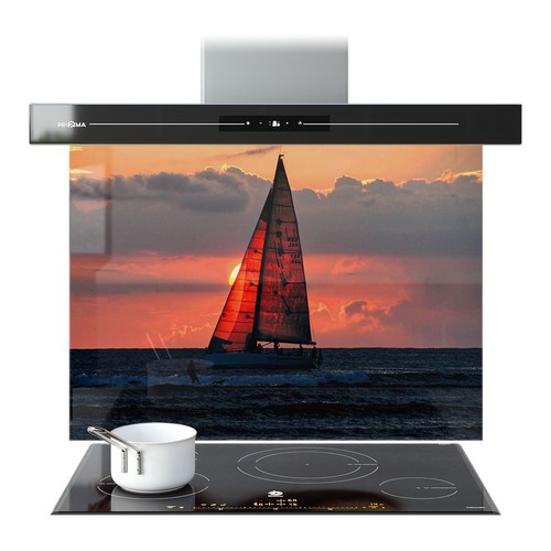 Kitchen glass splashback - kitchen,