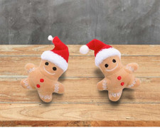 2pcs Small Christmas Catnip Toys Cats Kittens Gingerbread Man Santa Xmas Cat Nip