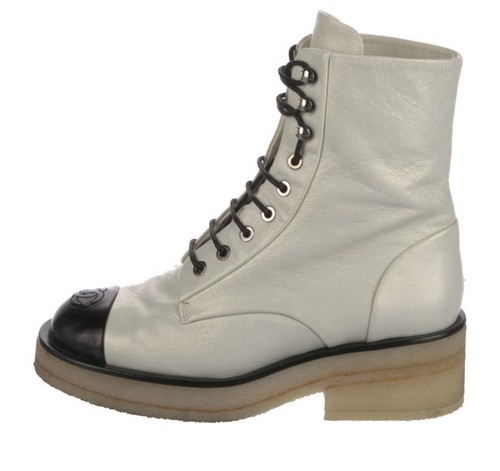 Chanel combat boots ivory - chanel,