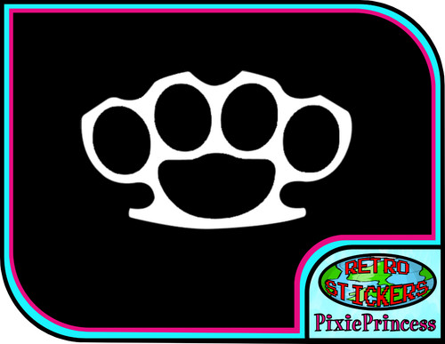 Knuckle brass vinyl sticker - a,